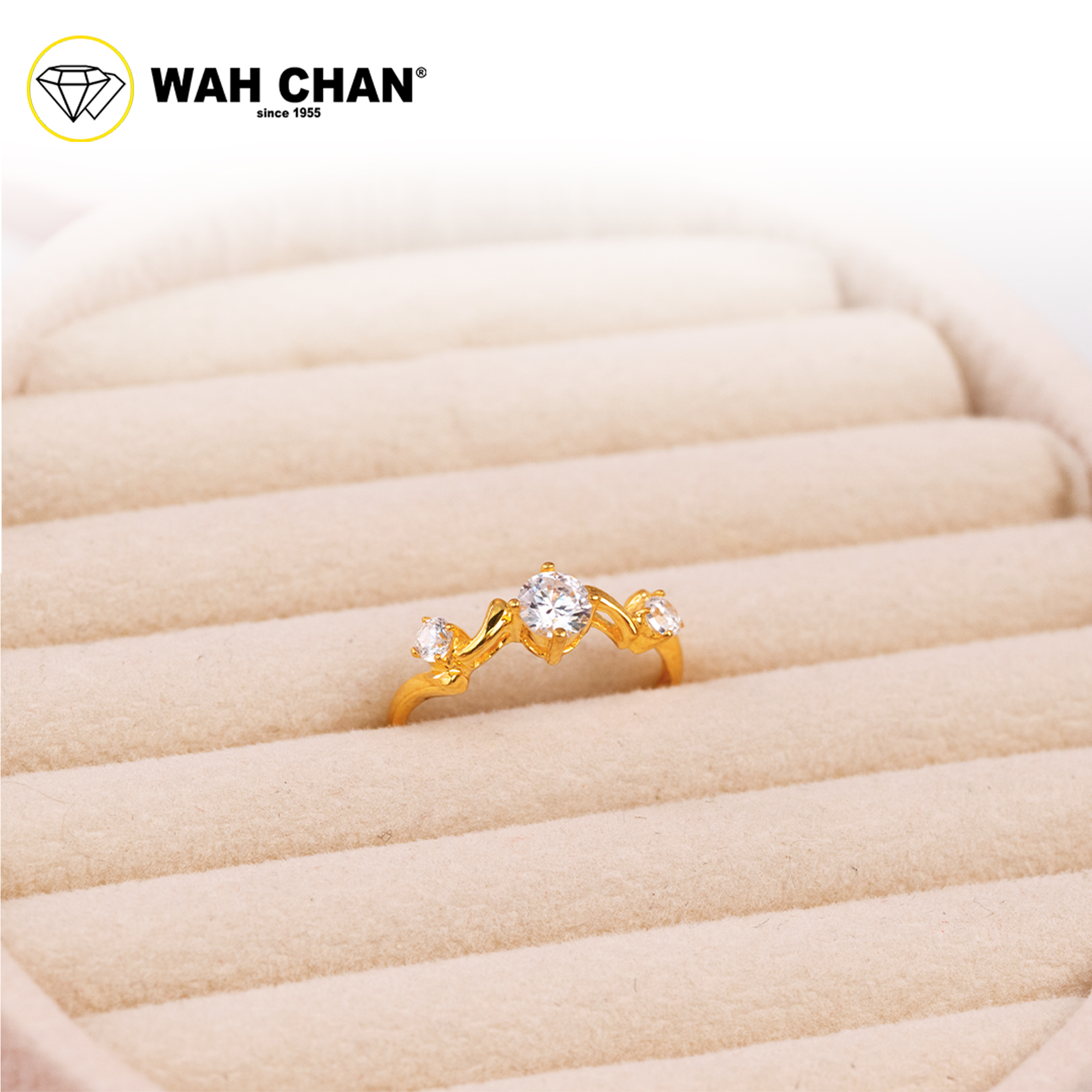 Wah Chan 585/14K Gold Ring - Cincin Zirconia WR016 - Image 2