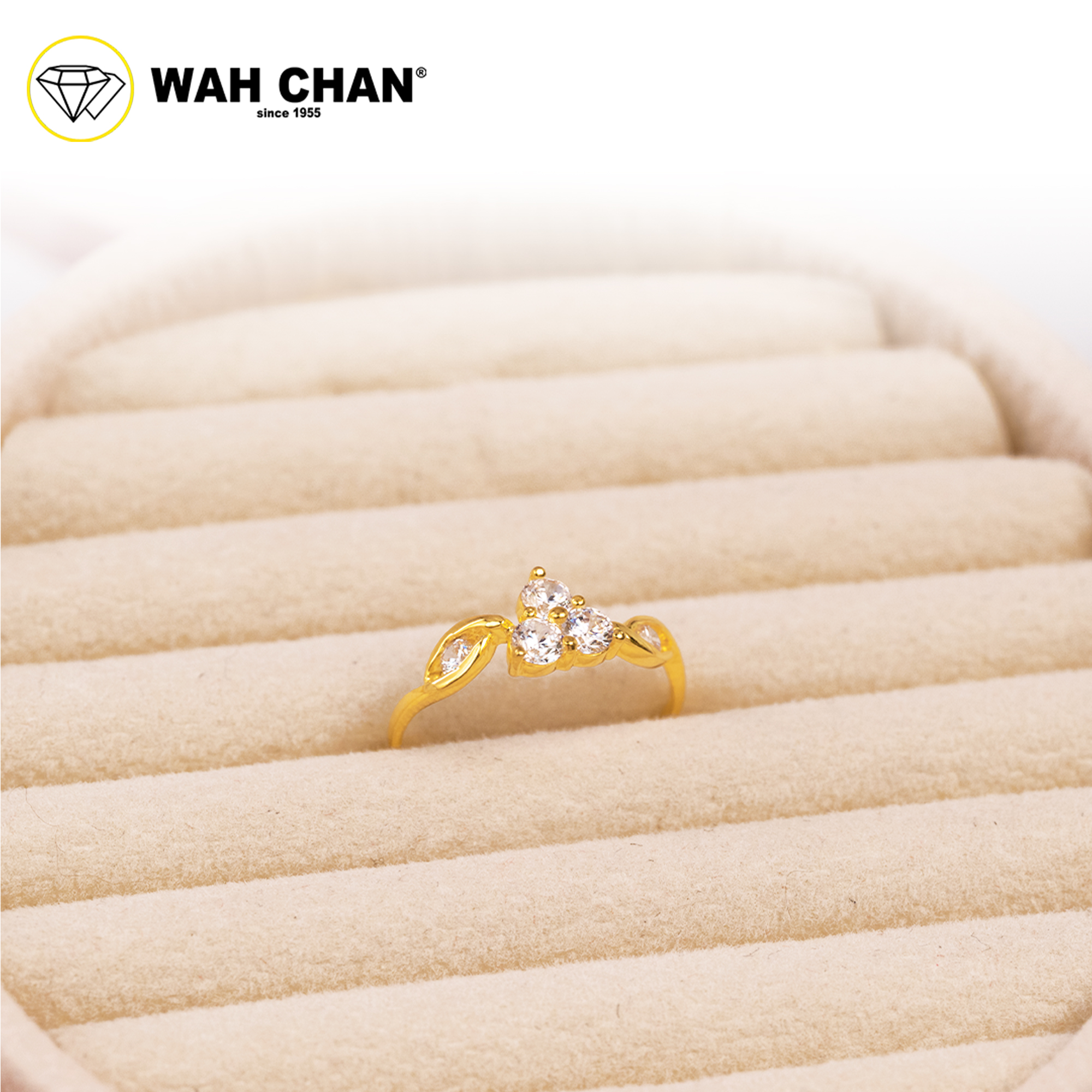 Wah Chan 585/14K Gold Ring - Cincin Zirconia WR063 - Image 2