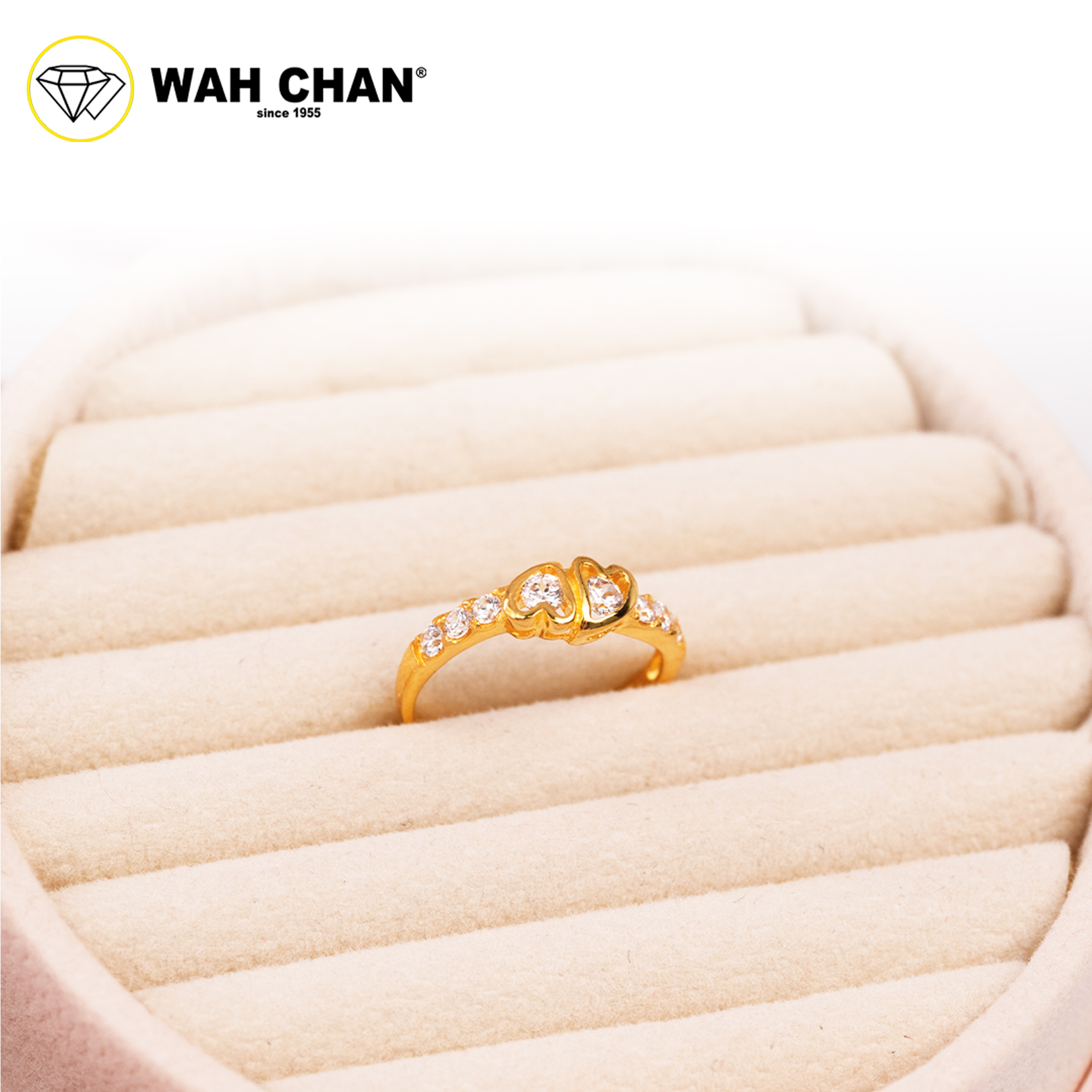 Wah Chan 585/14K Gold Ring - Cincin Zirconia WR064 - Image 2