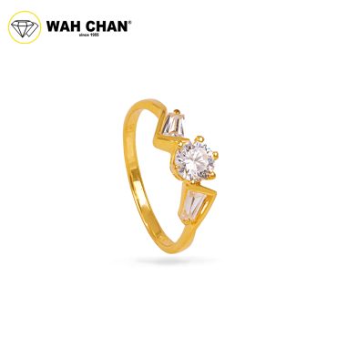 Wah Chan 585/14K Gold Ring - Cincin Zirconia WR065