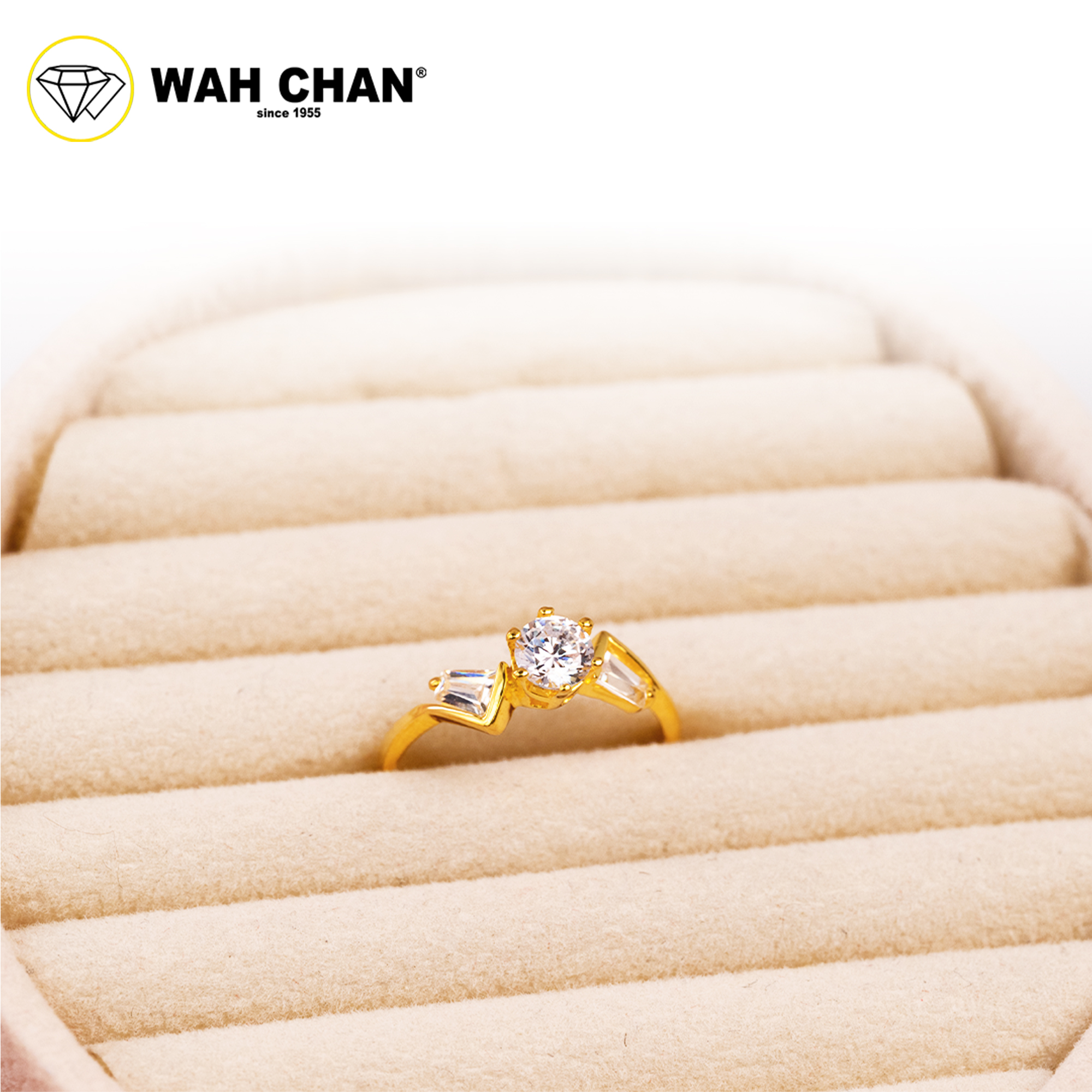Wah Chan 585/14K Gold Ring - Cincin Zirconia WR065 - Image 2