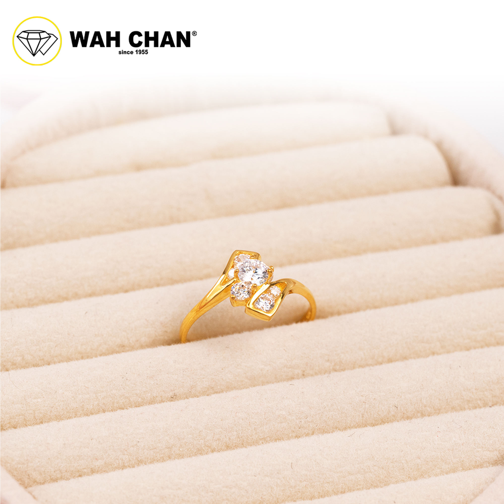 Wah Chan 585/14K Gold Ring - Cincin Zirconia WR083 - Image 2