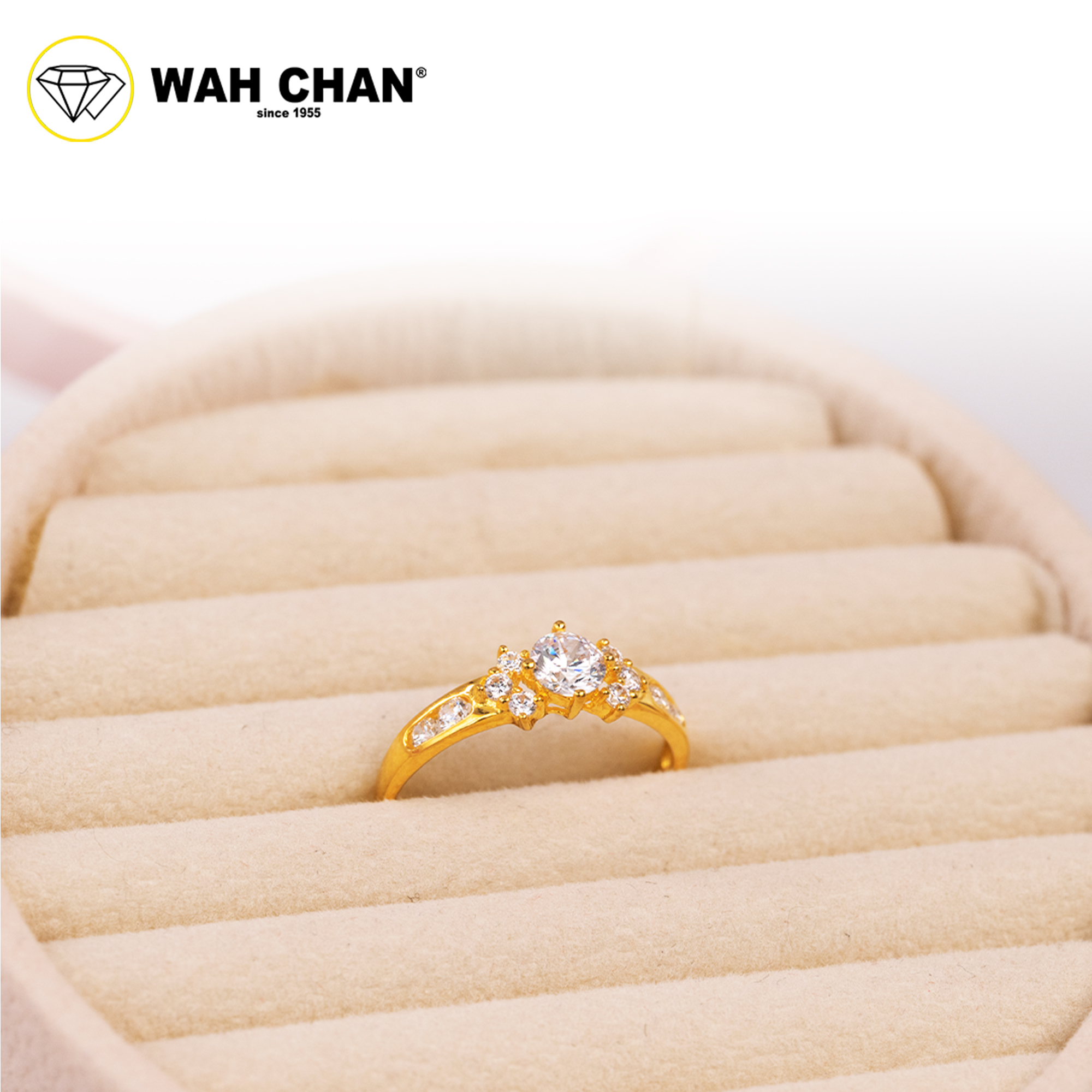 Wah Chan 585/14K Gold Ring - Cincin Zirconia WR094 - Image 2