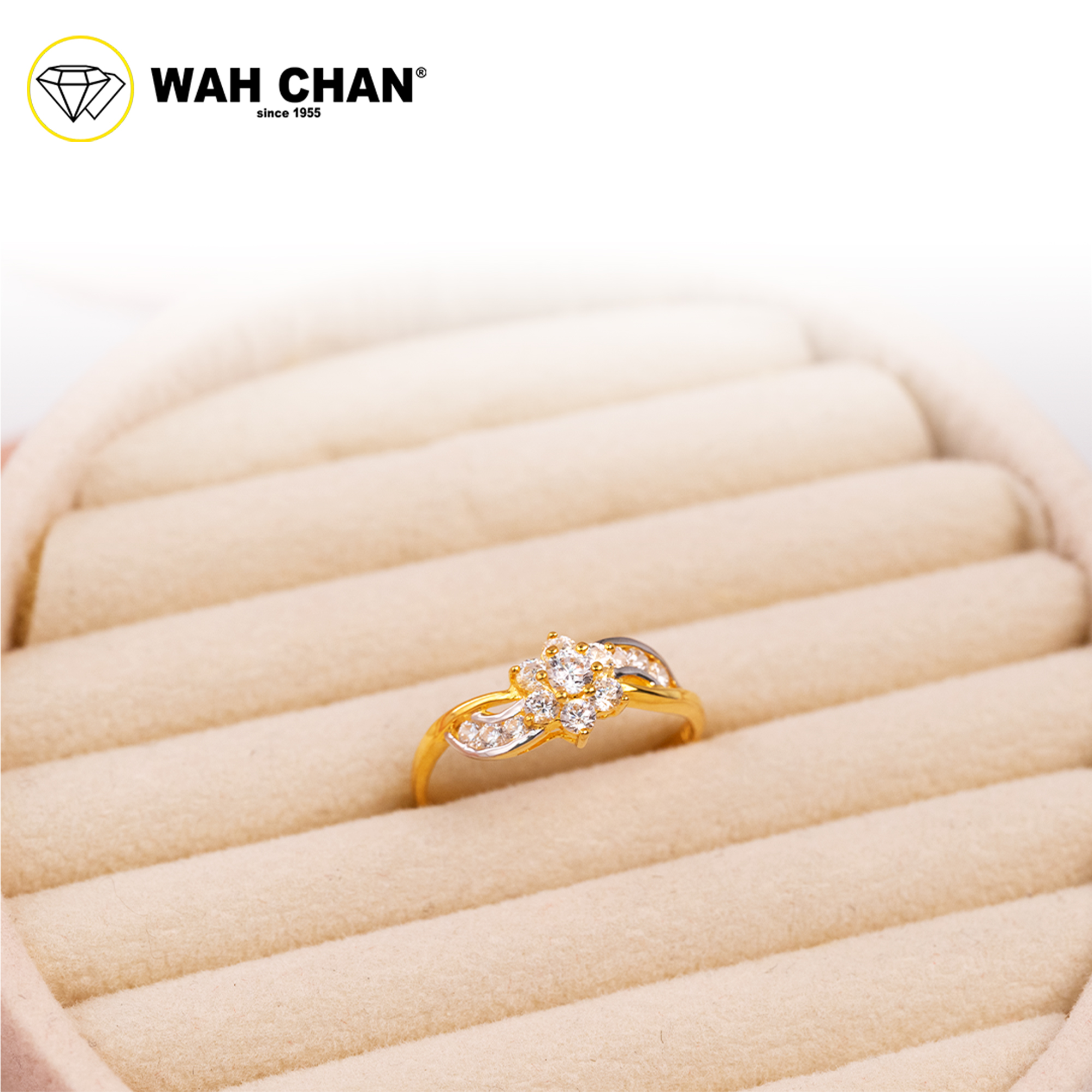 Wah Chan 585/14K Gold Ring - Cincin Zirconia WR095 - Image 2