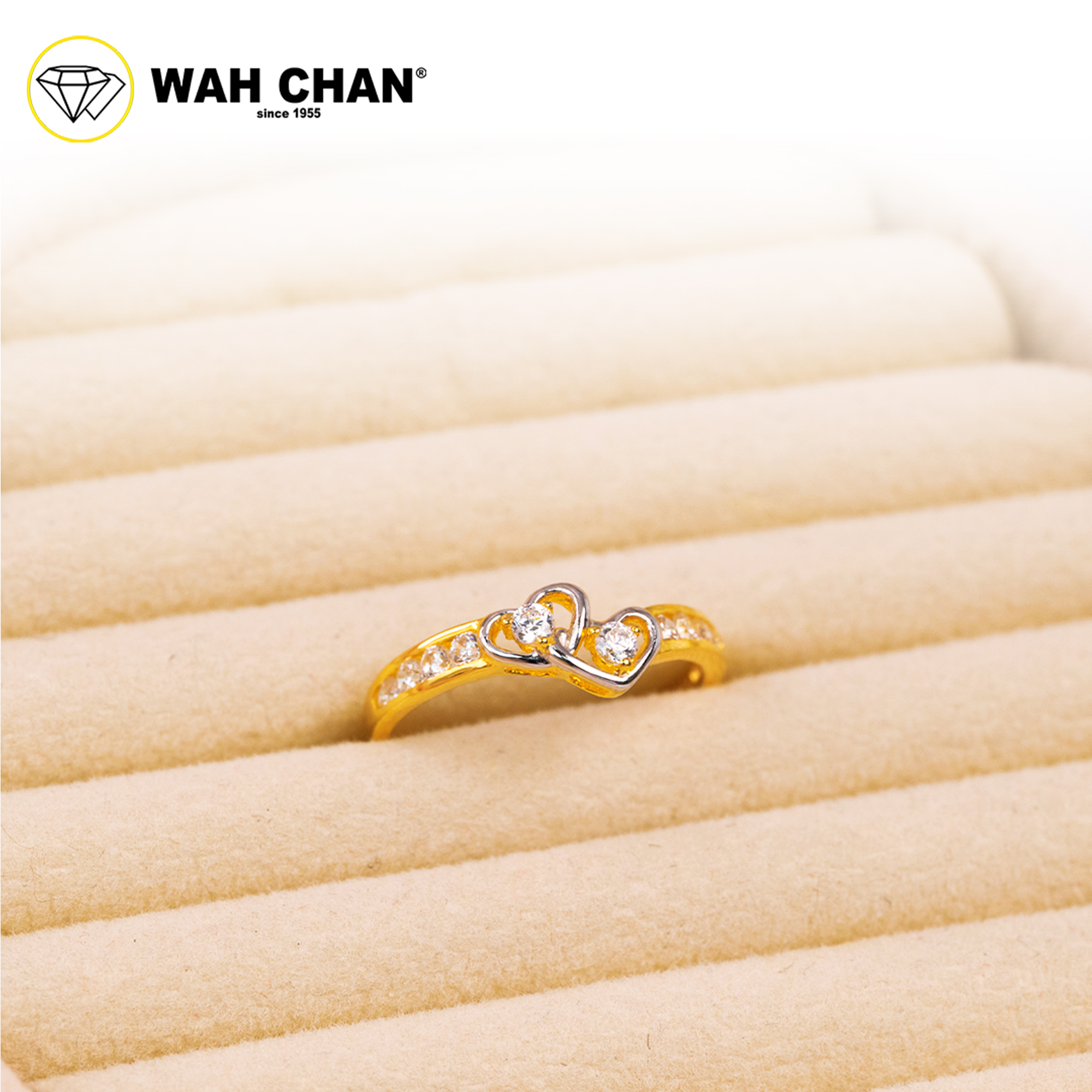 Wah Chan 585/14K Gold Ring - Cincin Zirconia WR096 - Image 2