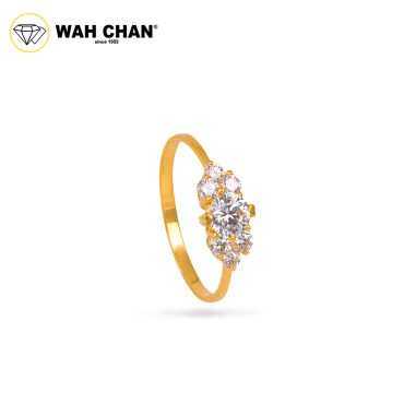 Wah Chan 585/14K Gold Ring - Cincin Zirconia WR097