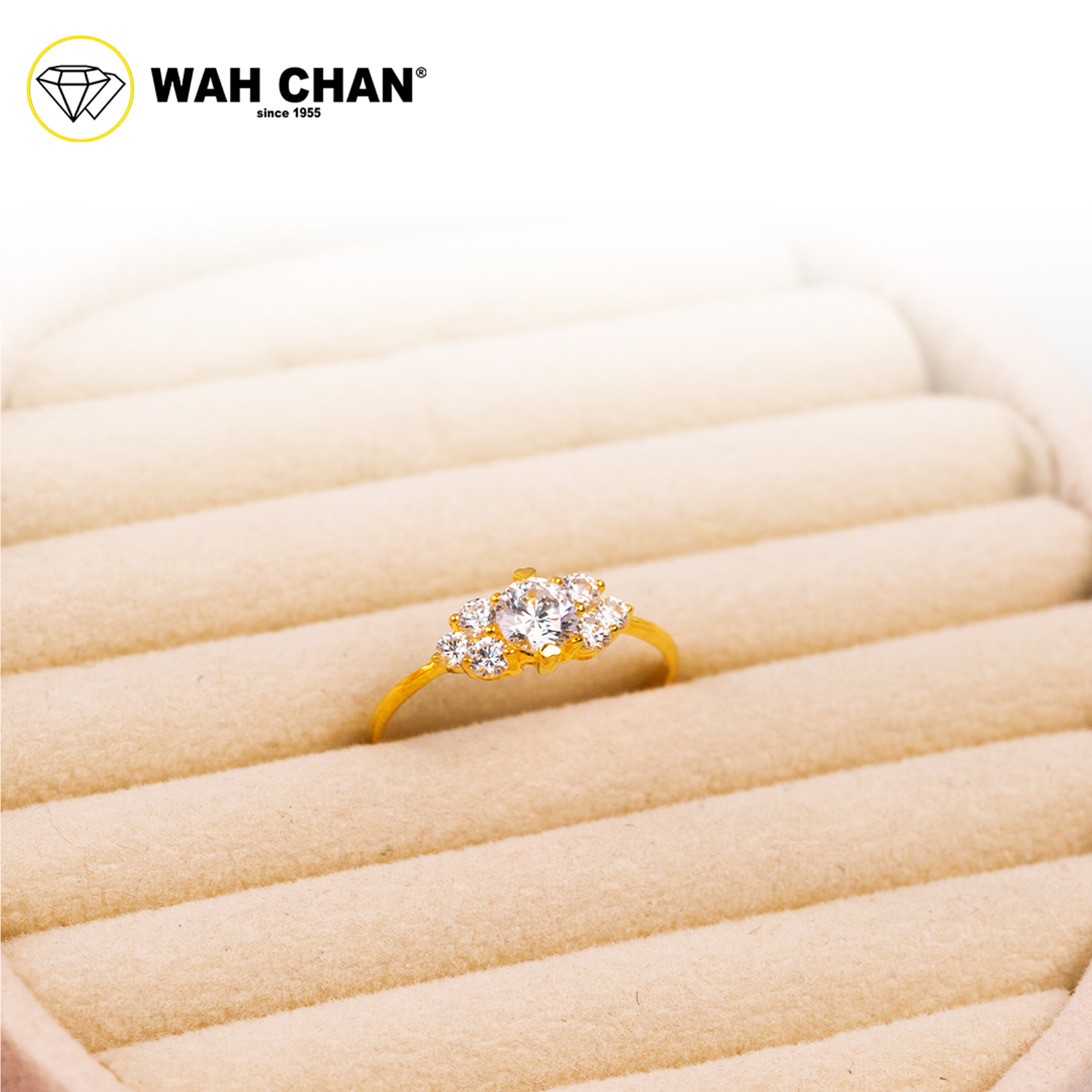 Wah Chan 585/14K Gold Ring - Cincin Zirconia WR097 - Image 2