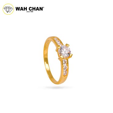Wah Chan 585/14K Gold Ring - Cincin Zirconia WR112