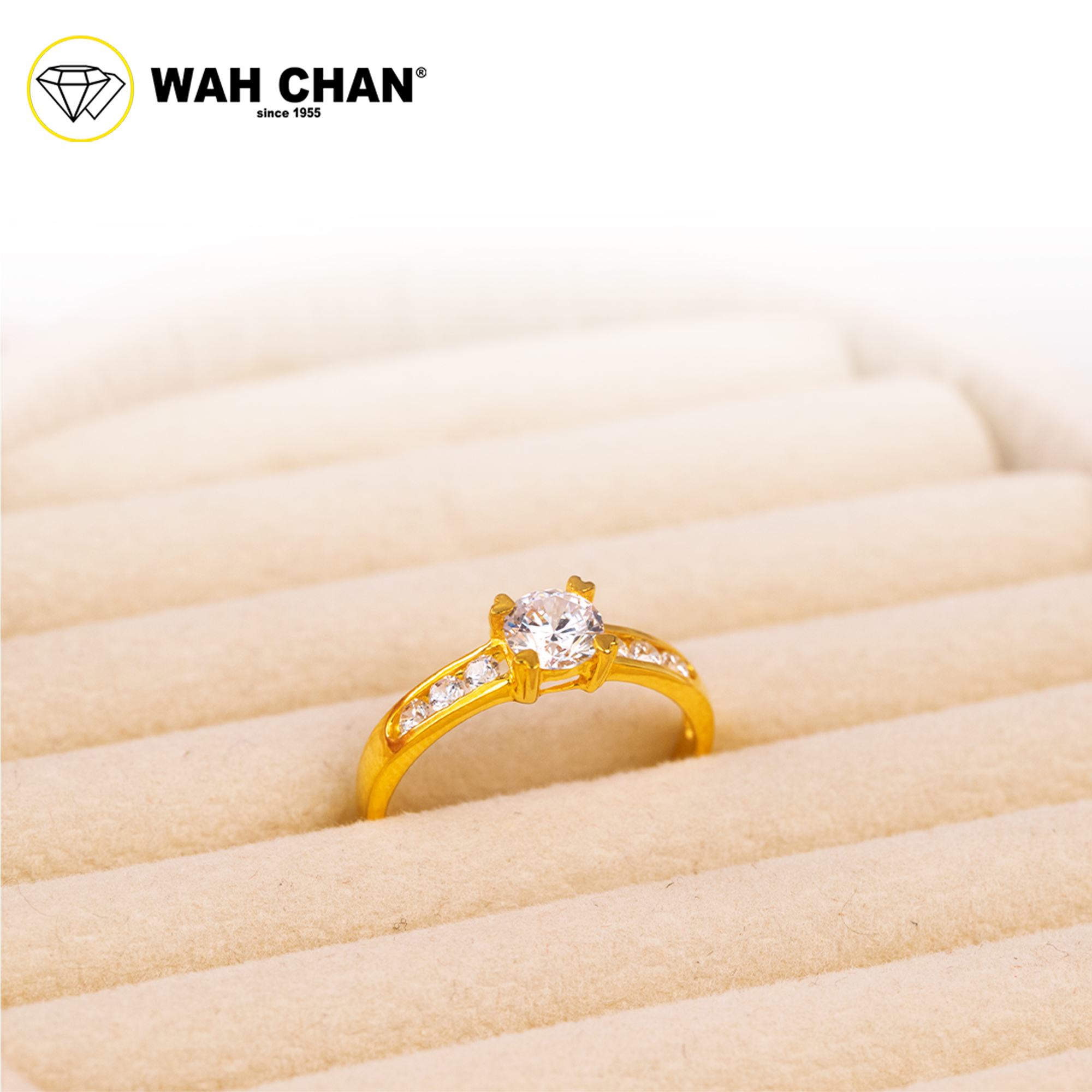 Wah Chan 585/14K Gold Ring - Cincin Zirconia WR112 - Image 2