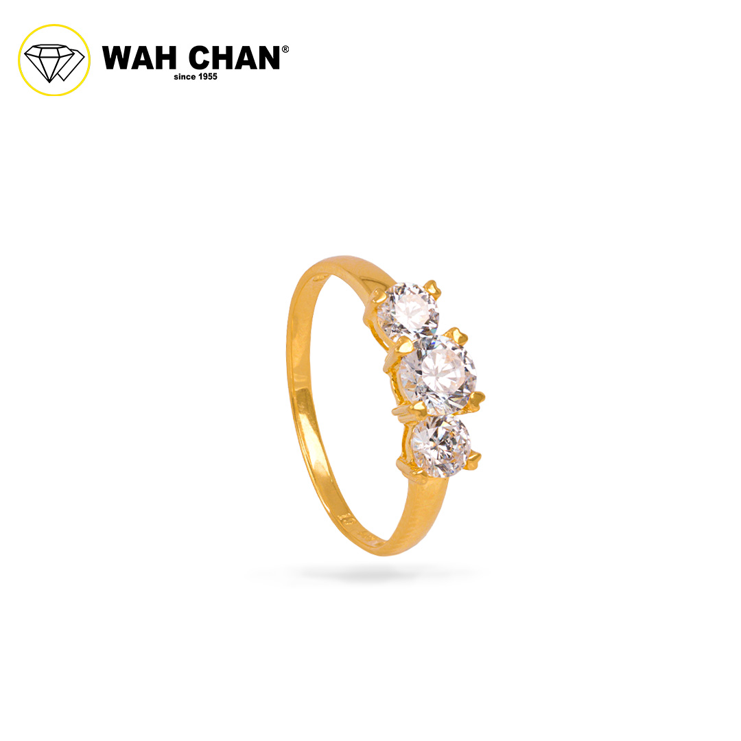 Wah Chan 585/14K Gold Ring - Cincin Zirconia WR136