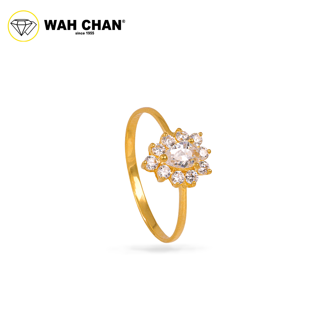 Wah Chan 585/14K Gold Ring - Cincin Zirconia WR146