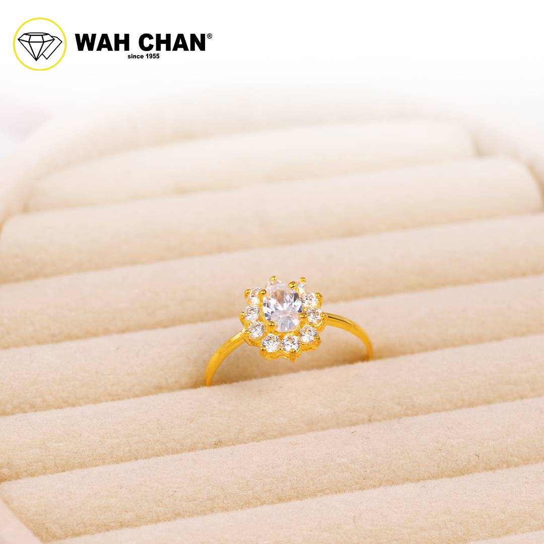 Wah Chan 585/14K Gold Ring - Cincin Zirconia WR152 - Image 2