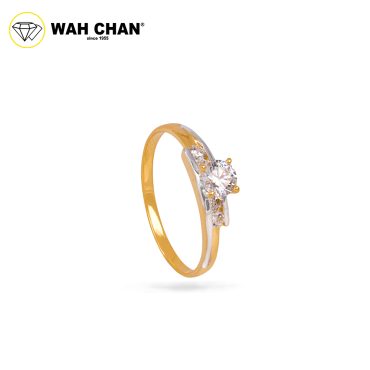 Wah Chan 585/14K Gold Ring - Cincin Zirconia WR187