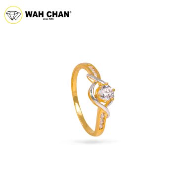 Wah Chan 585/14K Gold Ring - Cincin Zirconia WR188