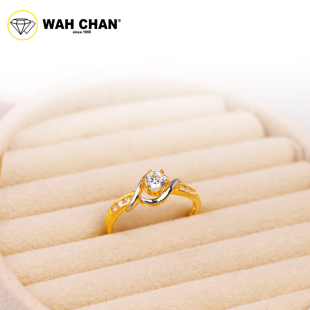 Wah Chan 585/14K Gold Ring - Cincin Zirconia WR188 - Image 2