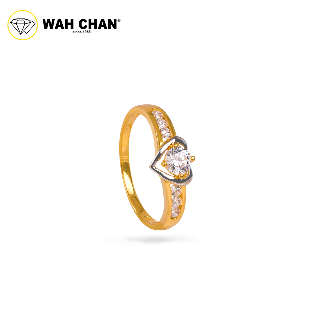 Wah Chan 585/14K Gold Ring - Cincin Zirconia WR242