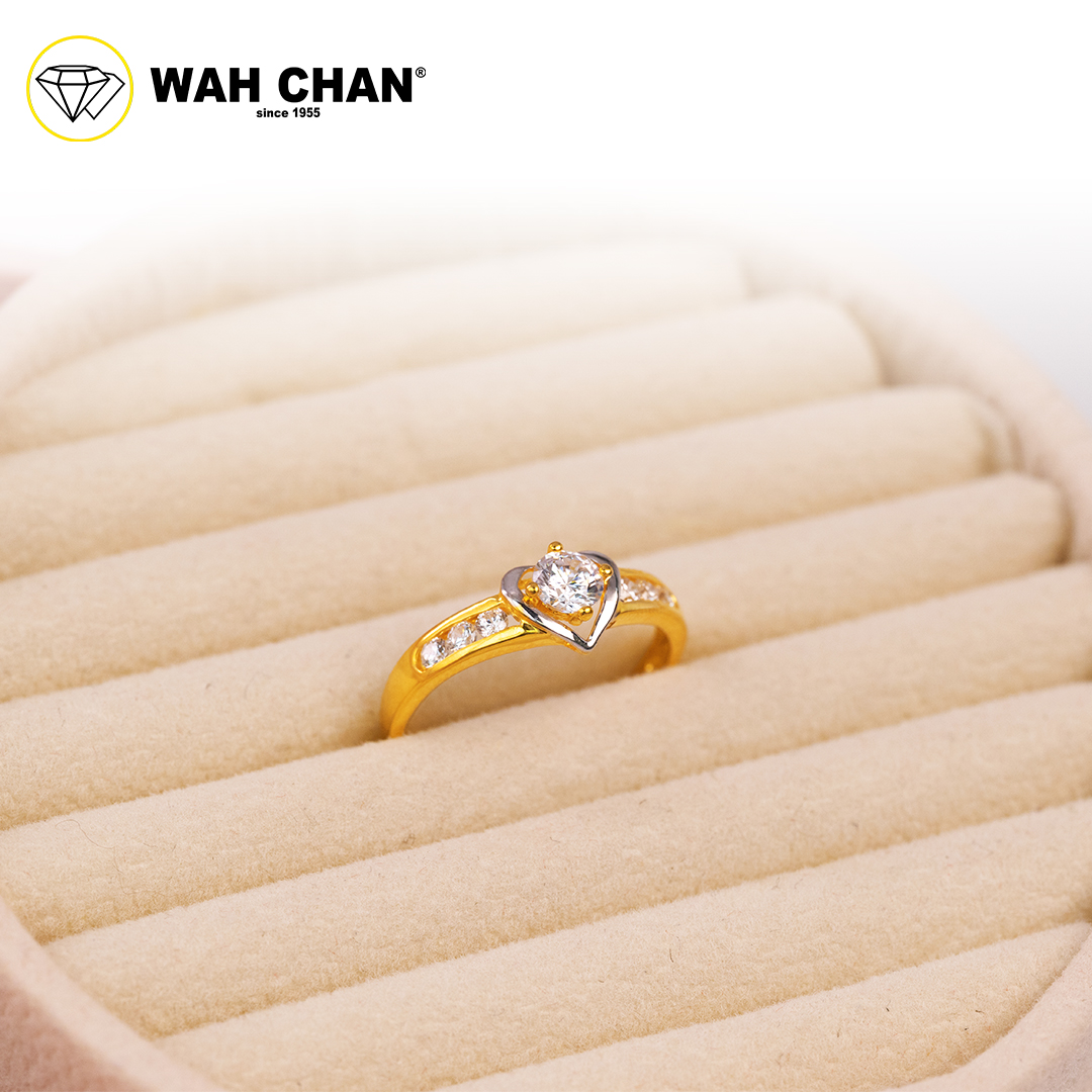 Wah Chan 585/14K Gold Ring - Cincin Zirconia WR242 - Image 2