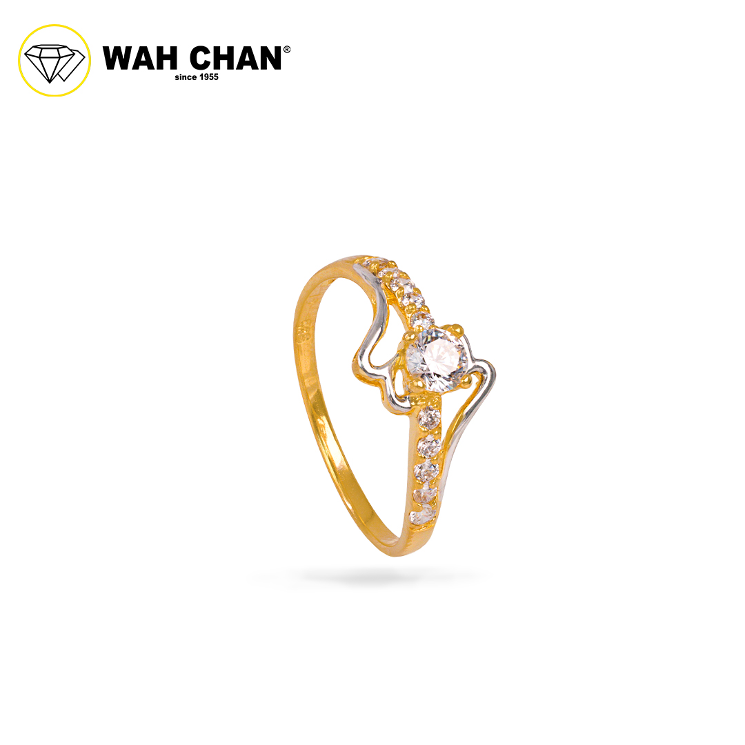 Wah Chan 585/14K Gold Ring - Cincin Zirconia WR245
