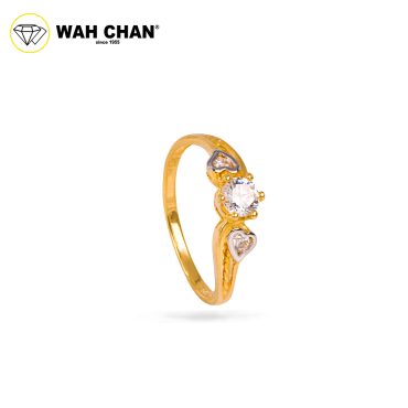 Wah Chan 585/14K Gold Ring - Cincin Zirconia WR246