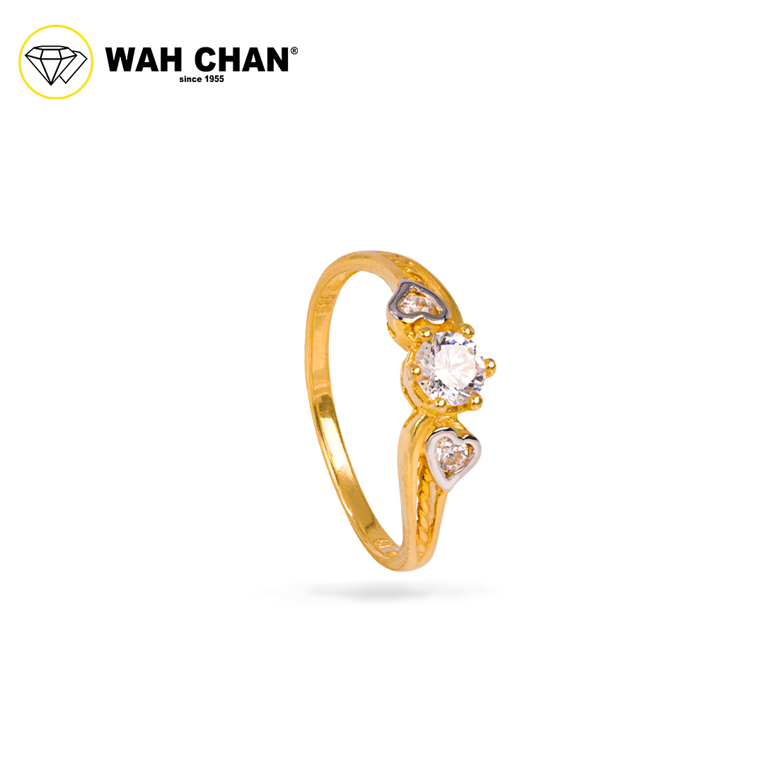 Wah Chan 585/14K Gold Ring - Cincin Zirconia WR246