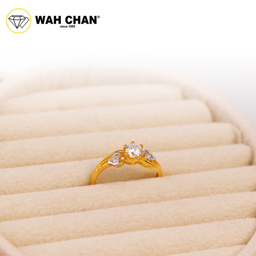Wah Chan 585/14K Gold Ring - Cincin Zirconia WR246 - Image 2