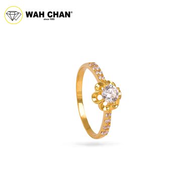Wah Chan 585/14K Gold Ring - Cincin Zirconia WR324