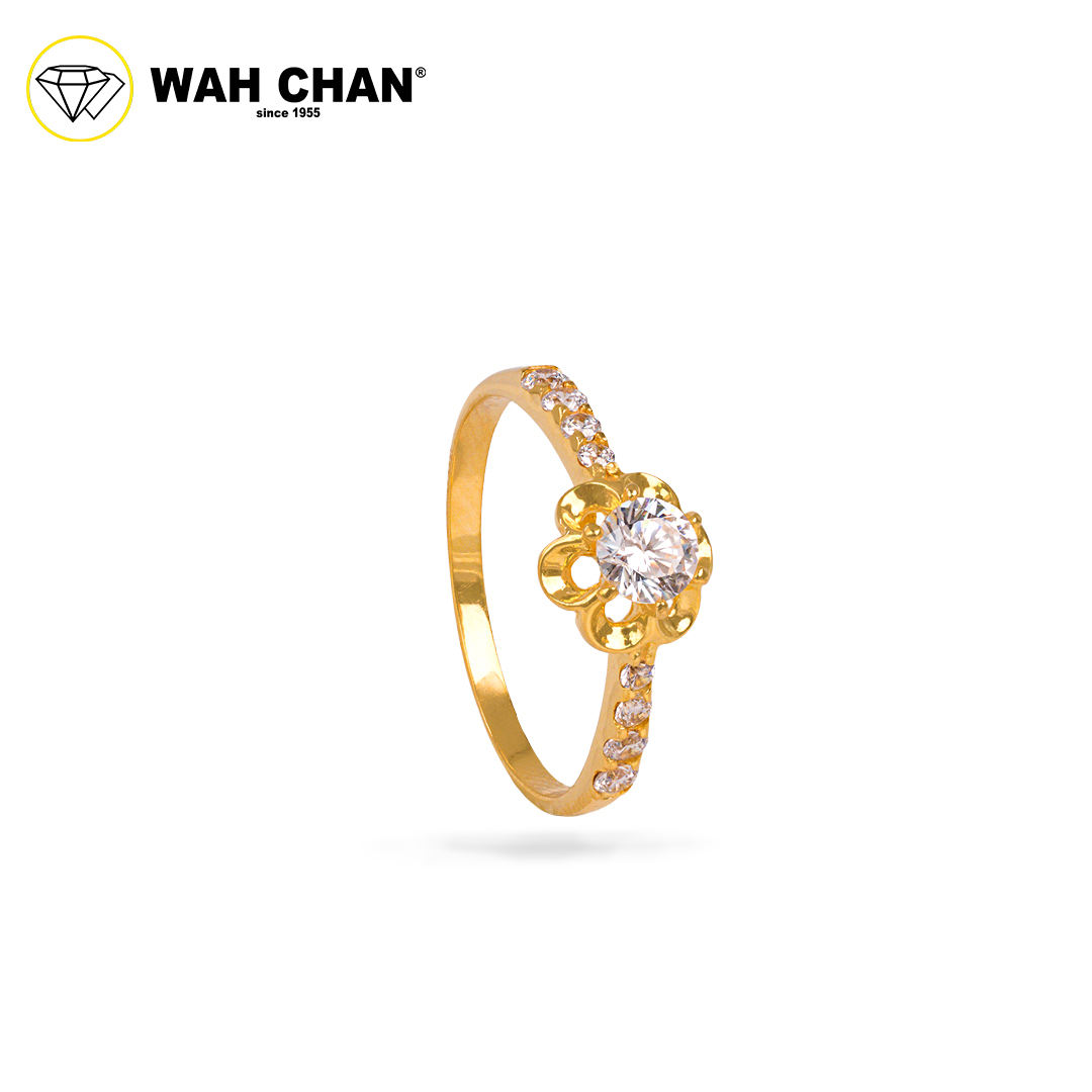 Wah Chan 585/14K Gold Ring - Cincin Zirconia WR324