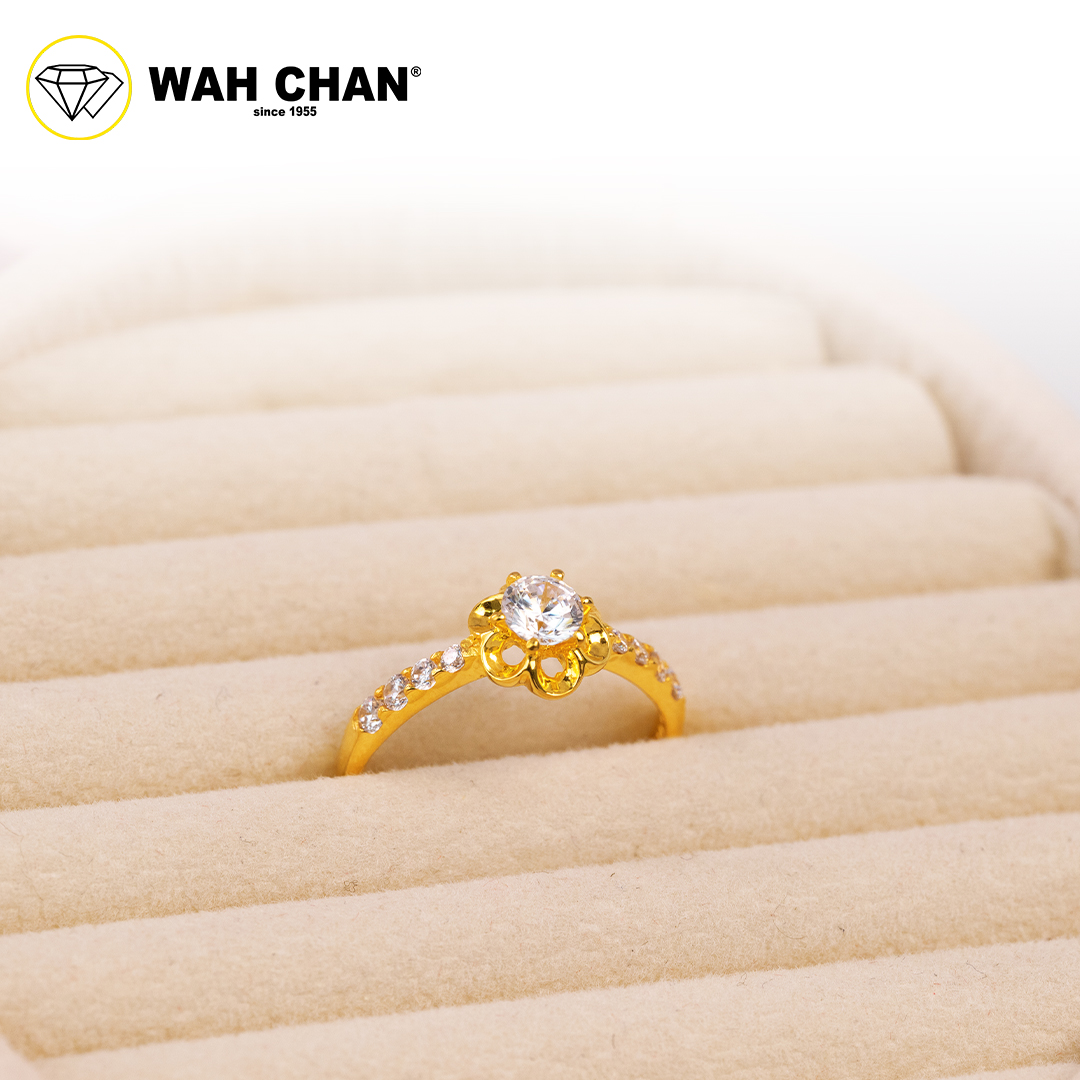 Wah Chan 585/14K Gold Ring - Cincin Zirconia WR324 - Image 2