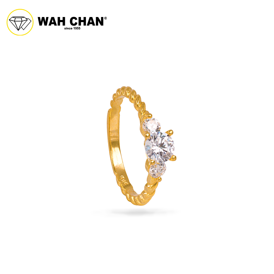 Wah Chan 585/14K Gold Ring - Cincin Zirconia WR334