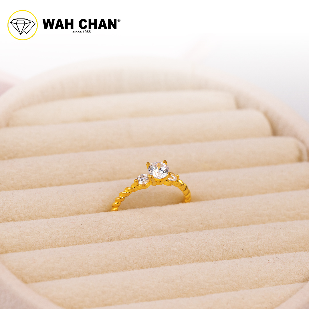 Wah Chan 585/14K Gold Ring - Cincin Zirconia WR334 - Image 2