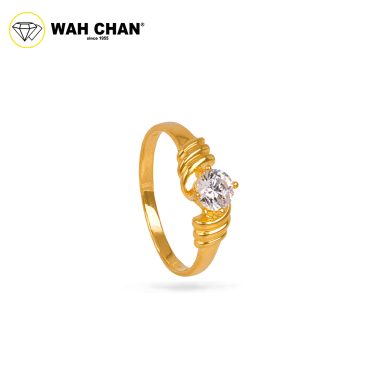 Wah Chan 585/14K Gold Ring - Cincin Zirconia WR343