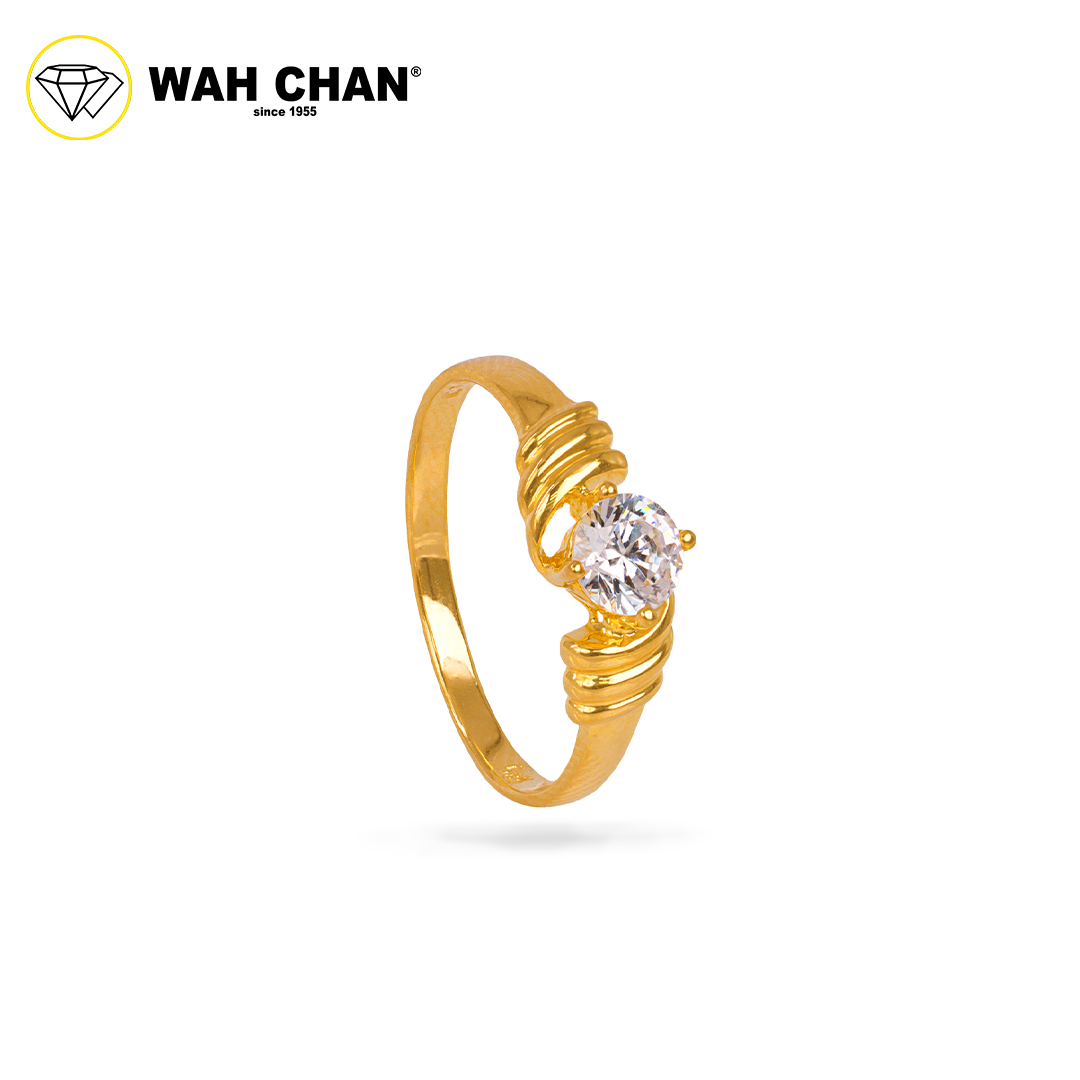 Wah Chan 585/14K Gold Ring - Cincin Zirconia WR343