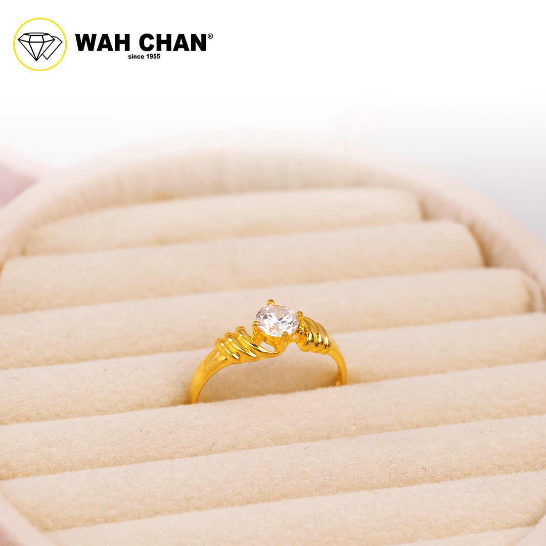 Wah Chan 585/14K Gold Ring - Cincin Zirconia WR343 - Image 2