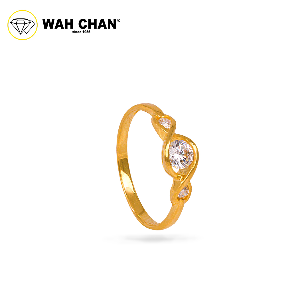 Wah Chan 585/14K Gold Ring - Cincin Zirconia WR346
