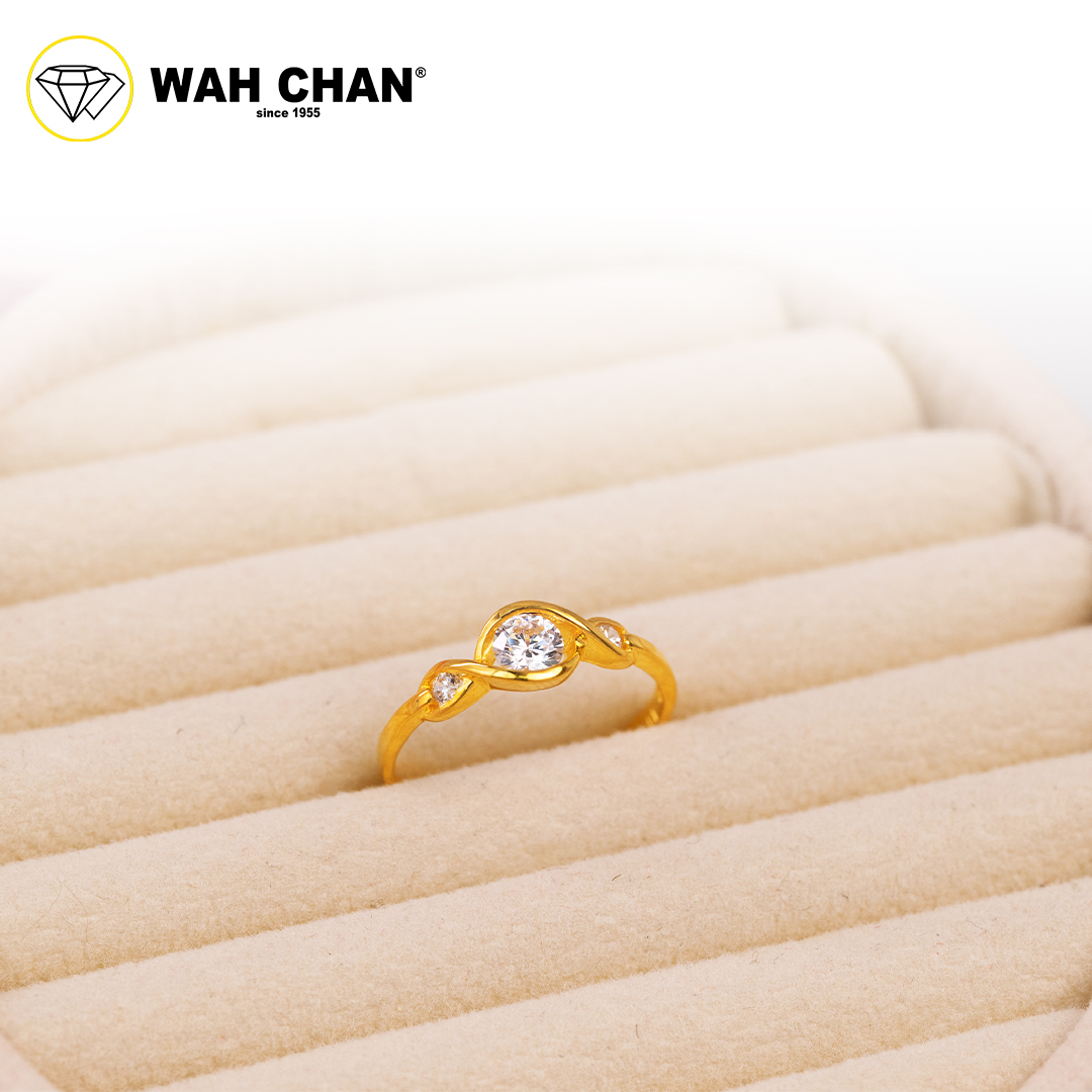 Wah Chan 585/14K Gold Ring - Cincin Zirconia WR346 - Image 2