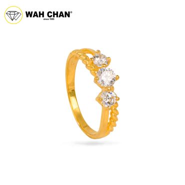 Wah Chan 585/14K Gold Ring - Cincin Zirconia WR349