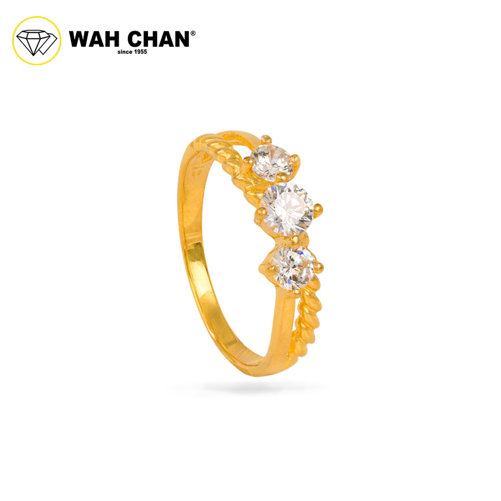Wah Chan 585/14K Gold Ring - Cincin Zirconia WR349