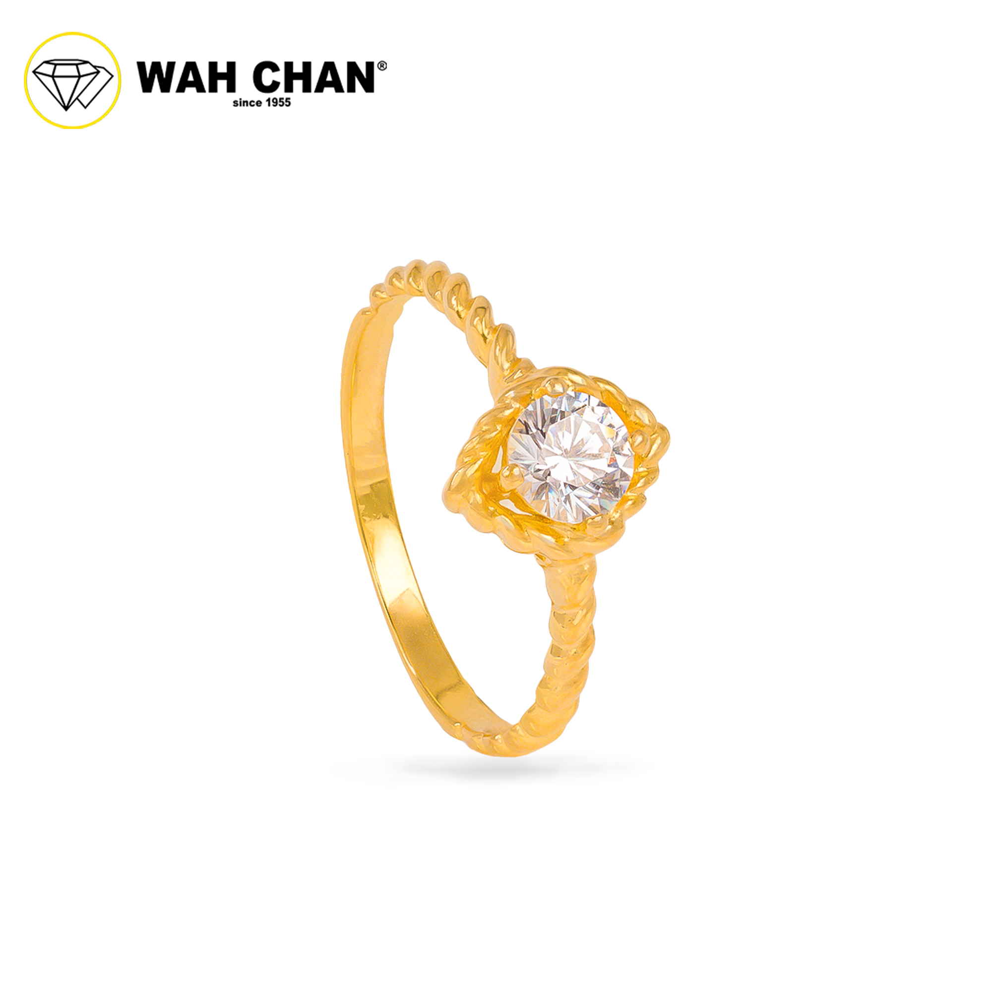 Wah Chan 585/14K Gold Ring - Cincin Zirconia WR355