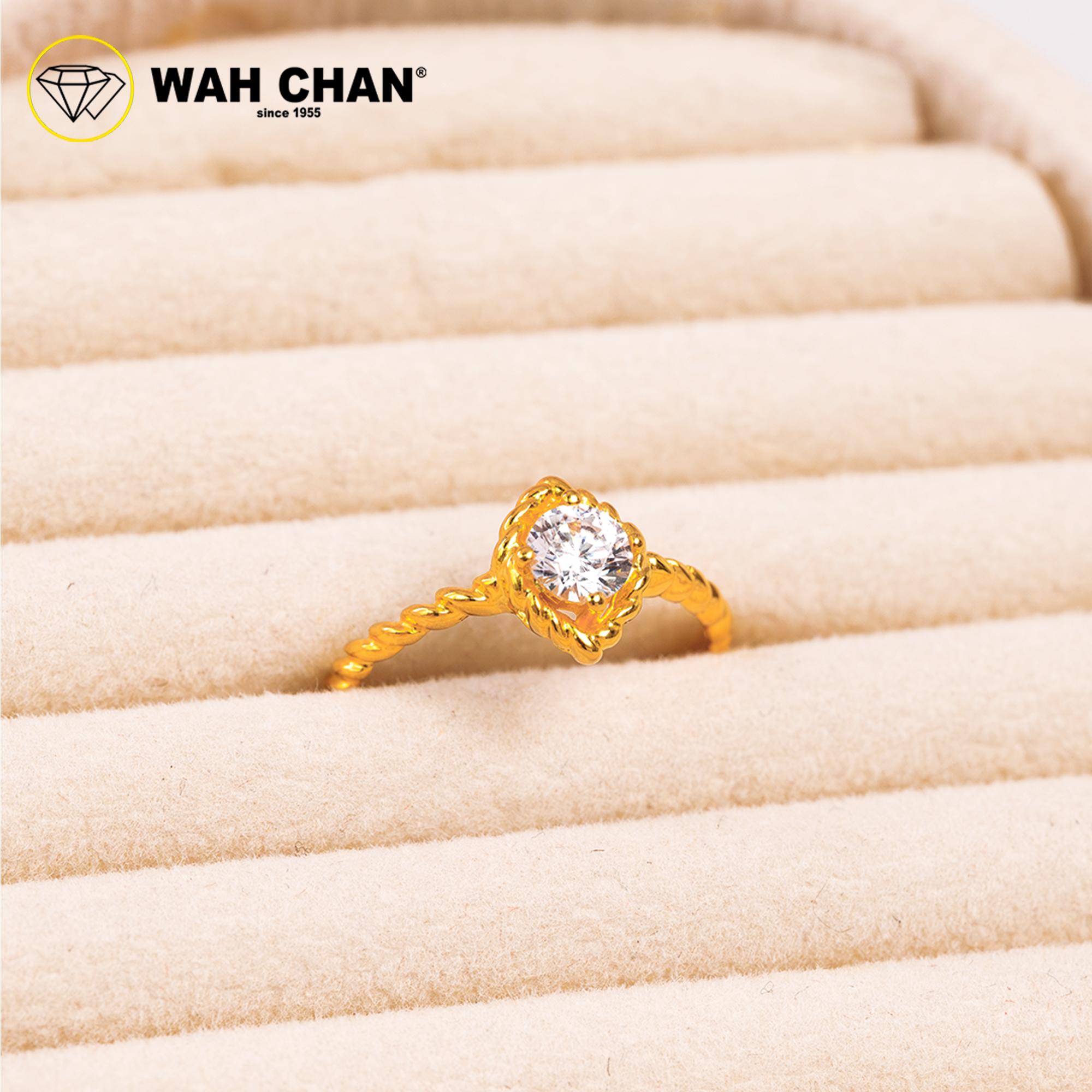 Wah Chan 585/14K Gold Ring - Cincin Zirconia WR355 - Image 2