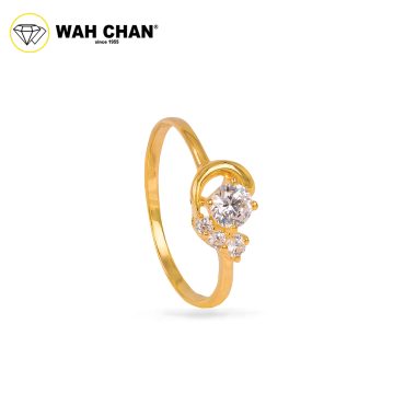 Wah Chan 585/14K Gold Ring - Cincin Zirconia WR369