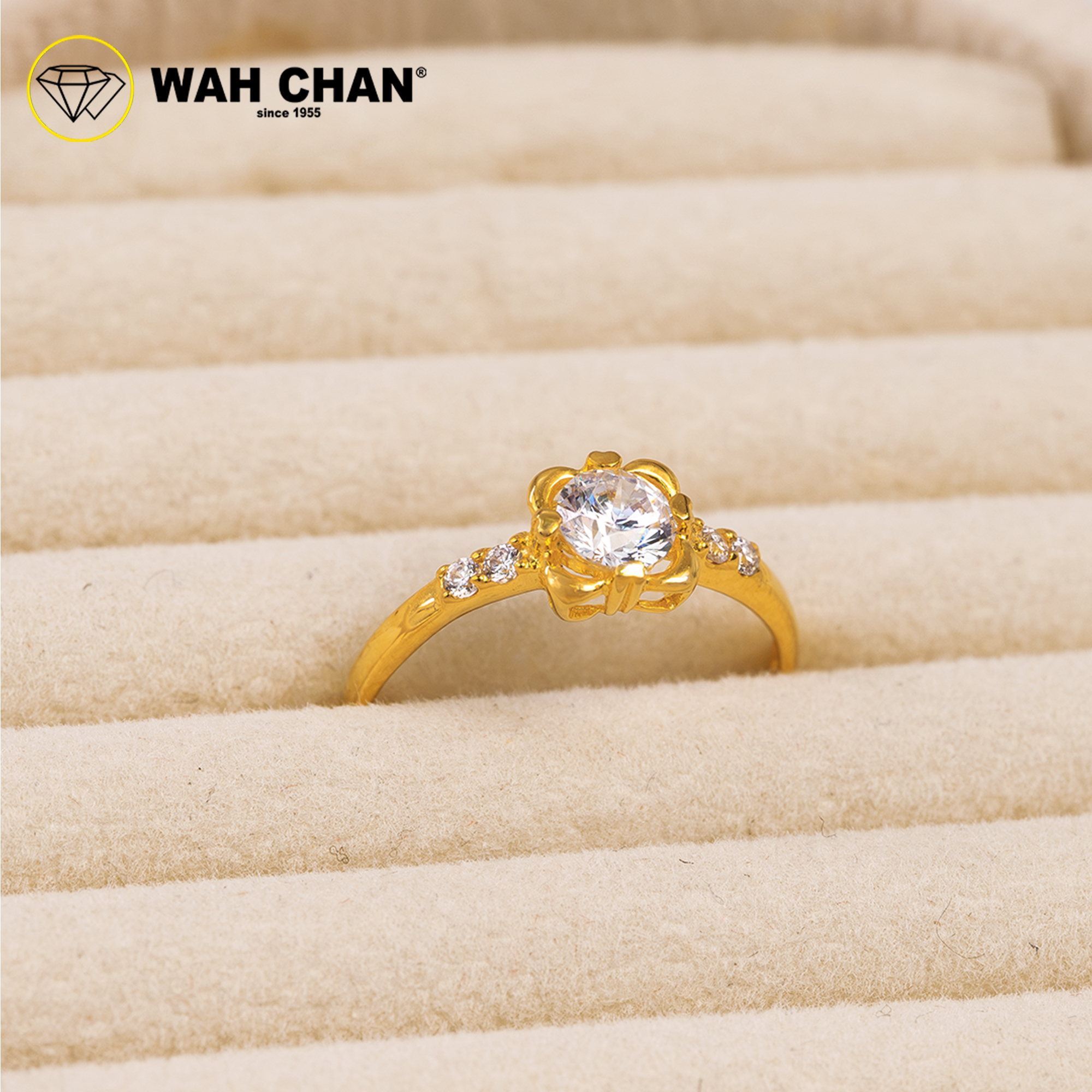 Wah Chan 585/14K Gold Ring - Cincin Zirconia WR370 - Image 2