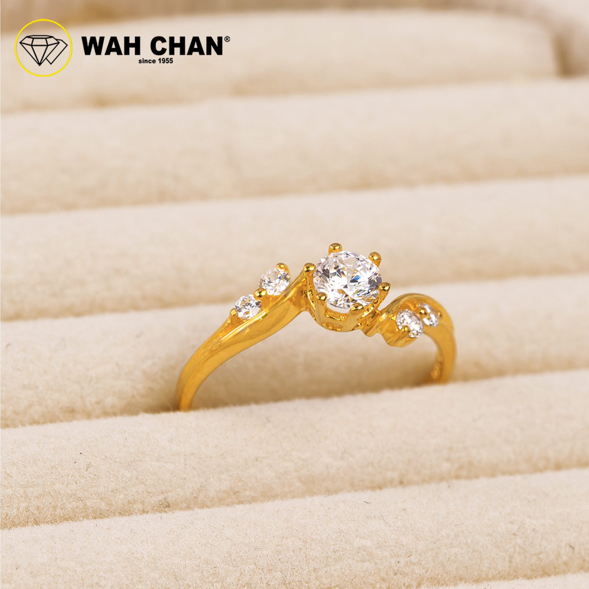 Wah Chan 585/14K Gold Ring - Cincin Zirconia WR375 - Image 2