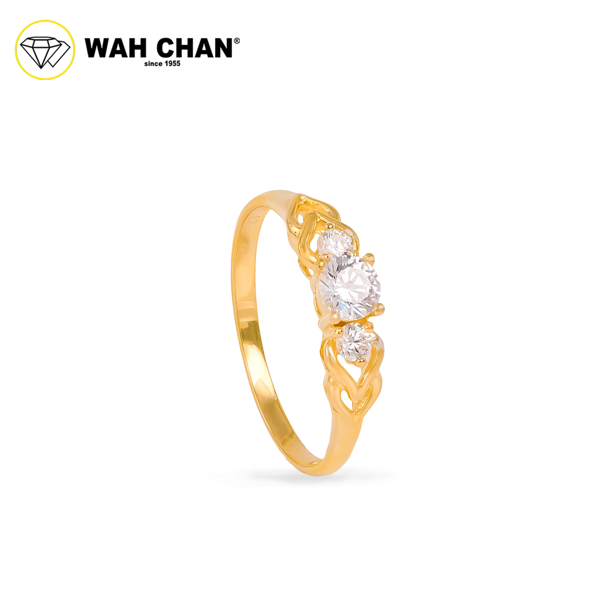 Wah Chan 585/14K Gold Ring - Cincin Zirconia WR380