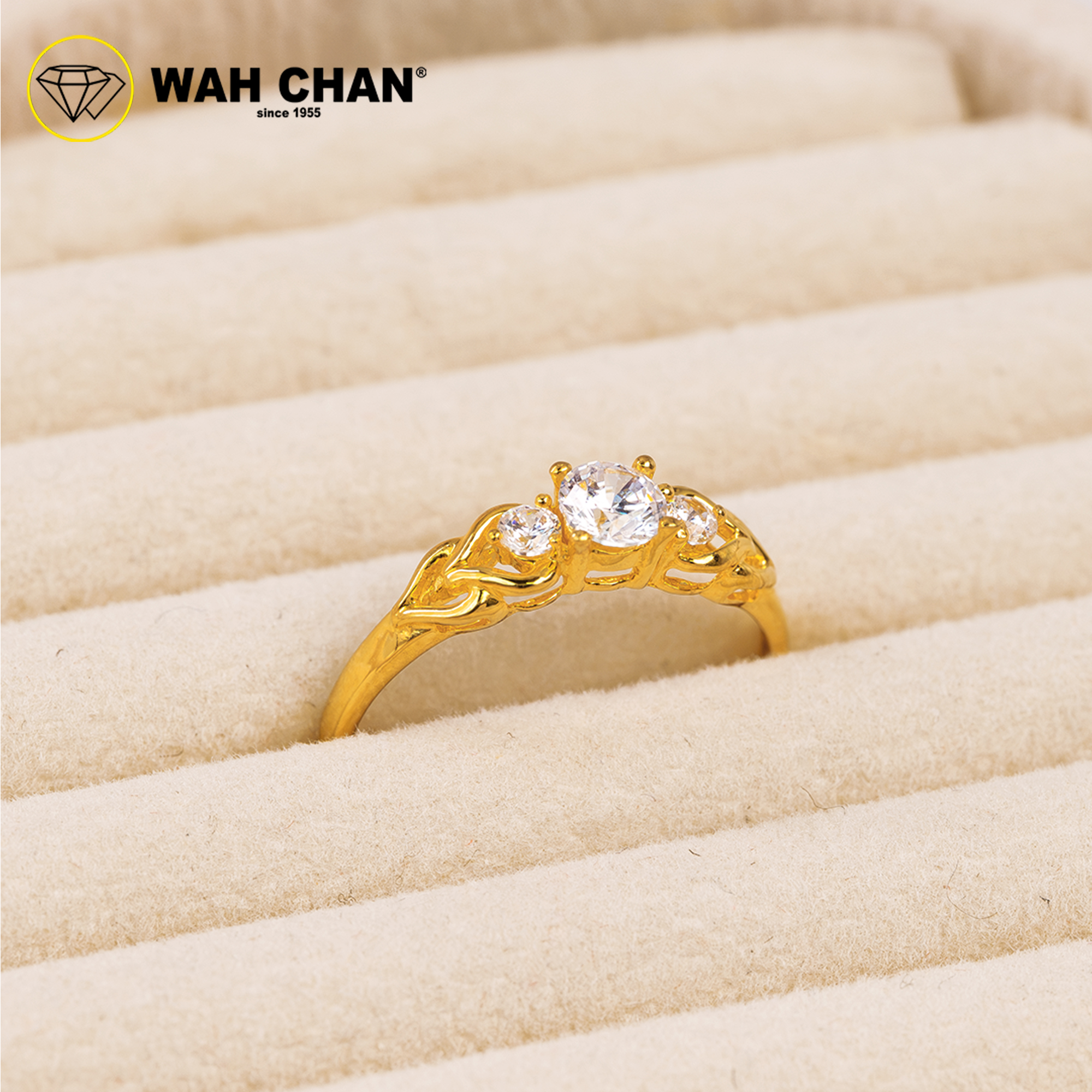 Wah Chan 585/14K Gold Ring - Cincin Zirconia WR380 - Image 2