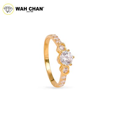 Wah Chan 585/14K Gold Ring - Cincin Zirconia WR387