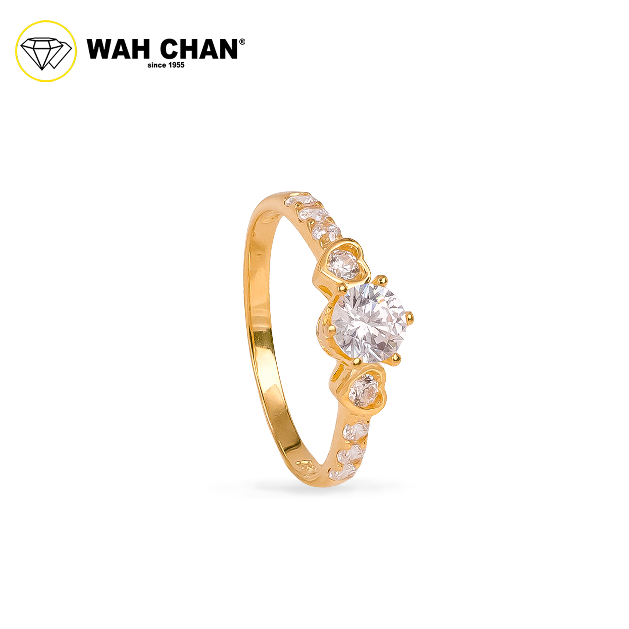Wah Chan 585/14K Gold Ring - Cincin Zirconia WR387