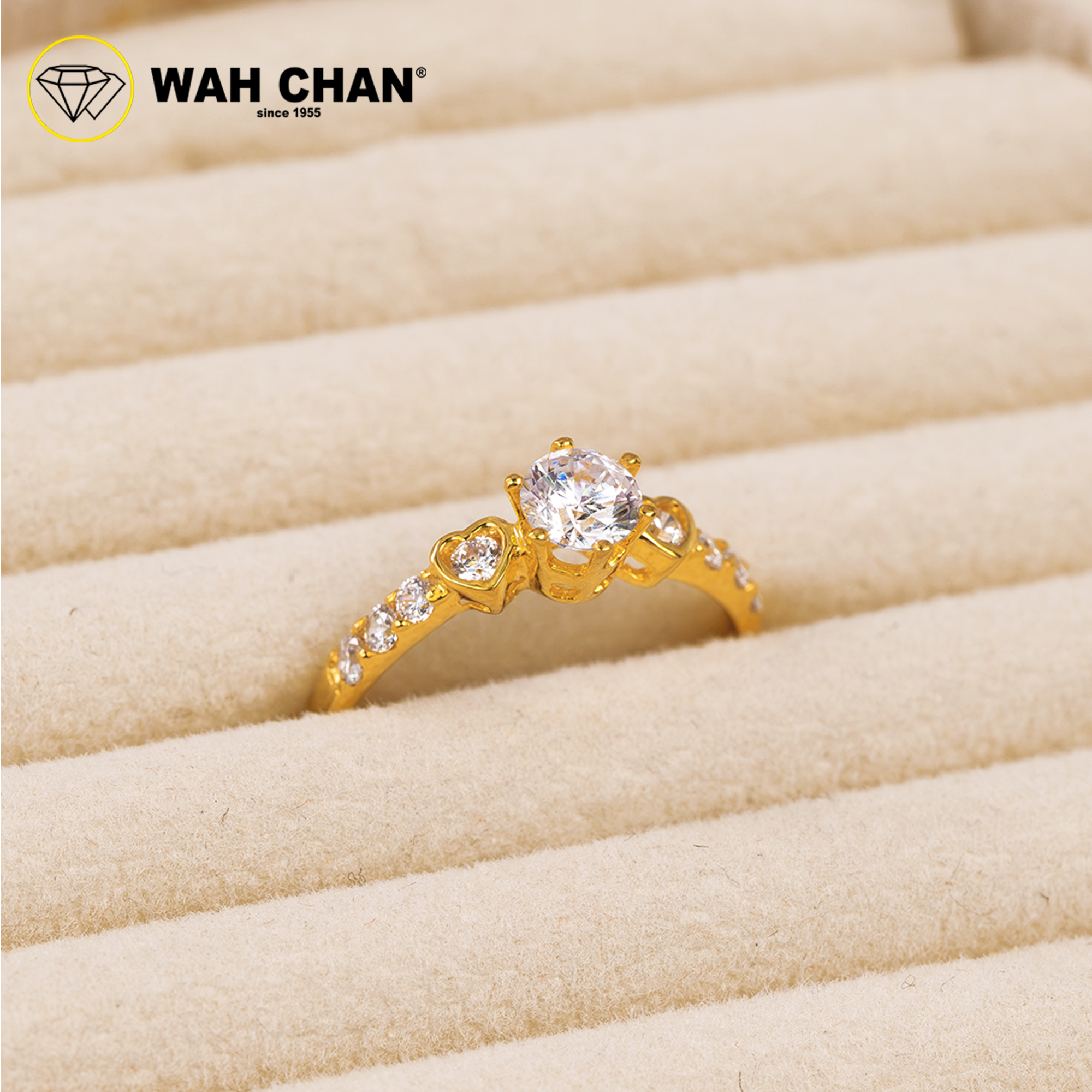 Wah Chan 585/14K Gold Ring - Cincin Zirconia WR387 - Image 2