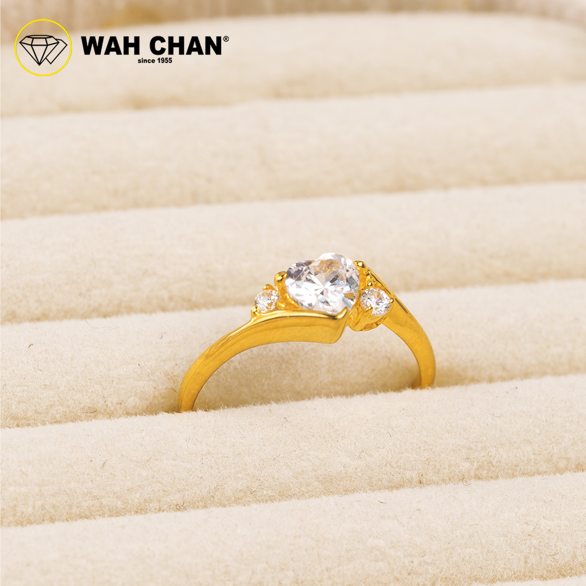 Wah Chan 585/14K Gold Ring - Cincin Zirconia WR390 - Image 2