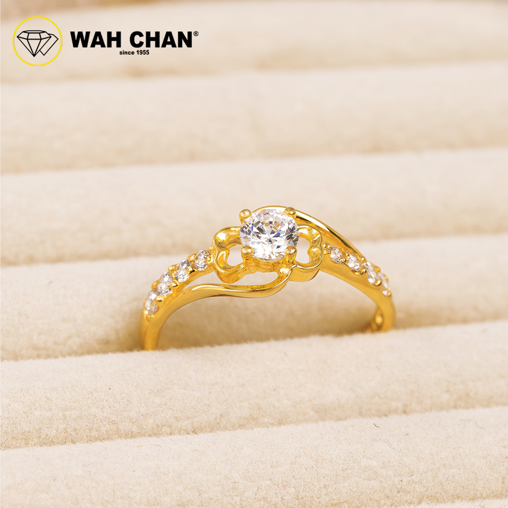 Wah Chan 585/14K Gold Ring - Cincin Zirconia WR402 - Image 2