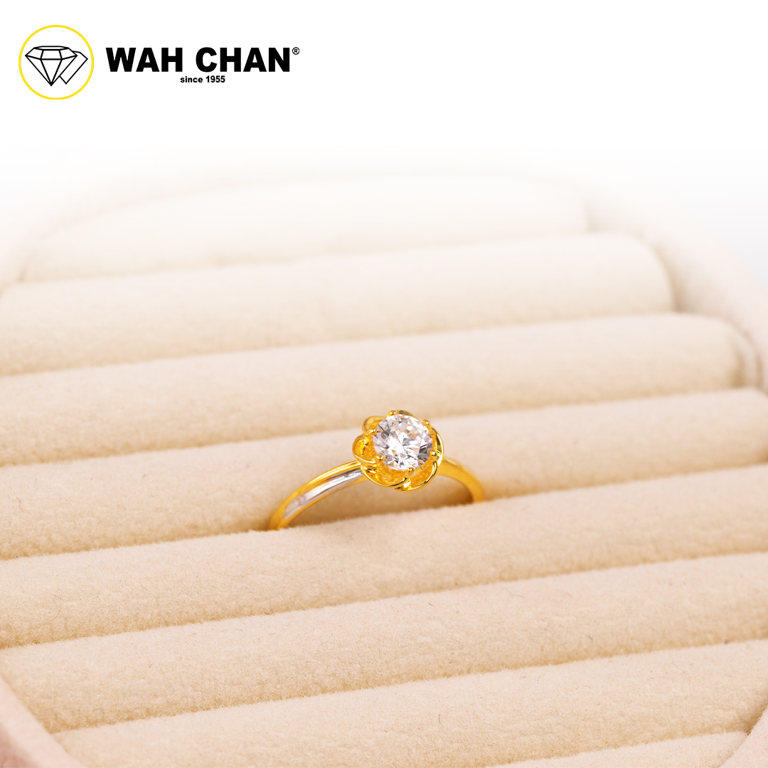Wah Chan 585/14K Gold Ring - Cincin Zirconia WR403 - Image 2